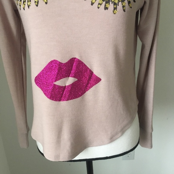 Chaser glitter eyelash & lip pink tee XS - Picture 4 of 8